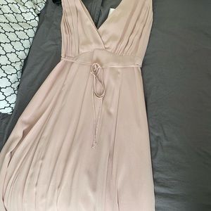 Blush Pink v neck maxi dress